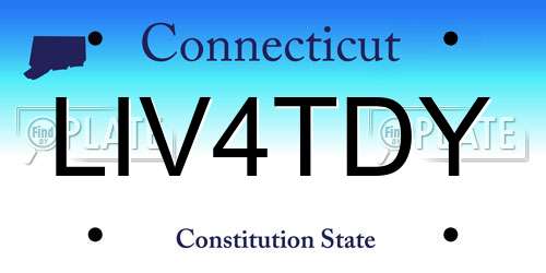 LIV4TDY Connecticut License Plate