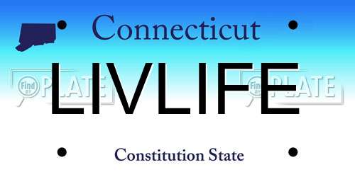 LIVLIFE Connecticut License Plate