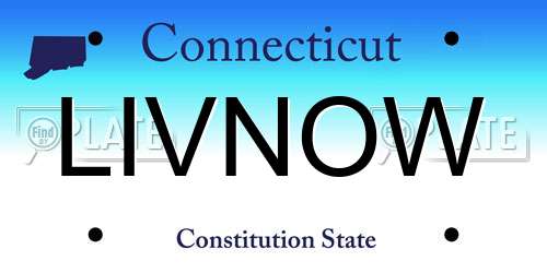 LIVNOW Connecticut License Plate