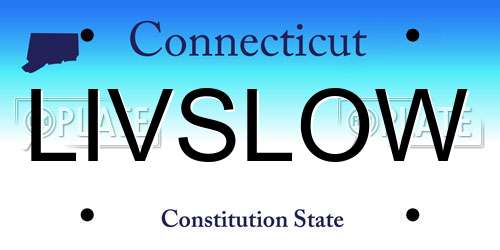 LIVSLOW Connecticut License Plate