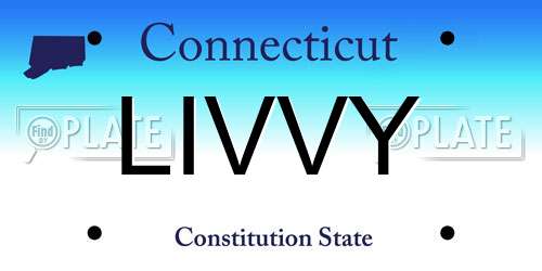 LIVVY Connecticut License Plate