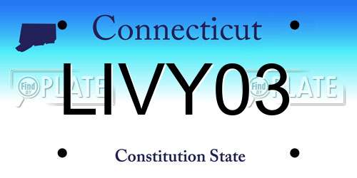 LIVY03 Connecticut License Plate