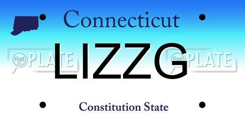 LIZZG Connecticut License Plate