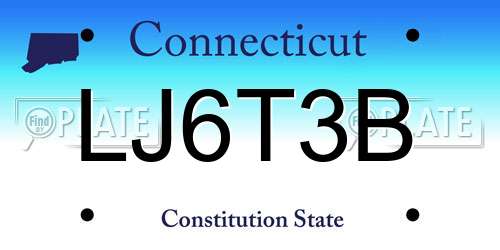 LJ6T3B Connecticut License Plate