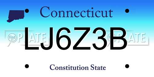 LJ6Z3B Connecticut License Plate