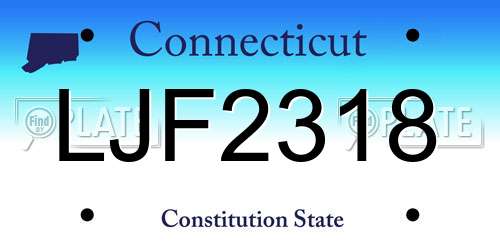 LJF2318 Connecticut License Plate