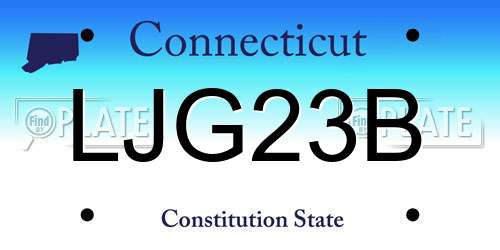 LJG23B Connecticut License Plate