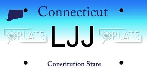 LJJ Connecticut License Plate