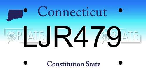 LJR479 Connecticut License Plate