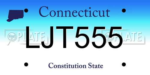 LJT555 Connecticut License Plate