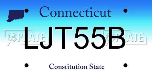 LJT55B Connecticut License Plate