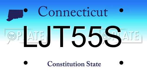 LJT55S Connecticut License Plate