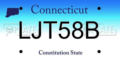 LJT58B Connecticut License Plate