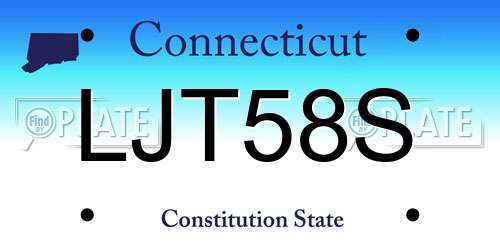 LJT58S Connecticut License Plate