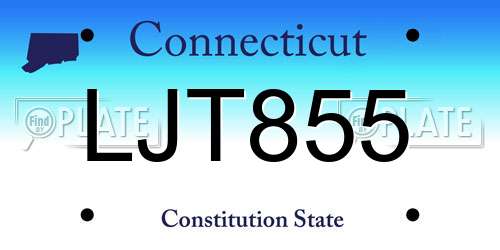 LJT855 Connecticut License Plate
