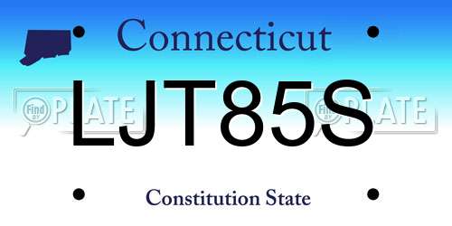LJT85S Connecticut License Plate