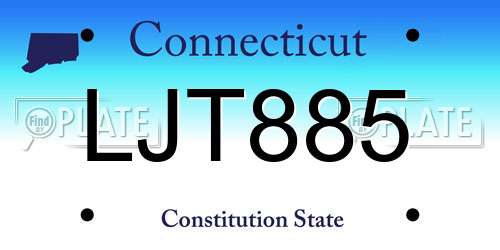 LJT885 Connecticut License Plate