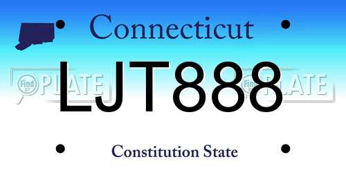 LJT888 Connecticut License Plate
