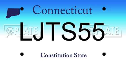 LJTS55 Connecticut License Plate