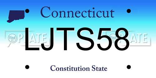 LJTS58 Connecticut License Plate