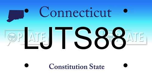 LJTS88 Connecticut License Plate
