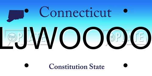 LJWOOOO Connecticut License Plate
