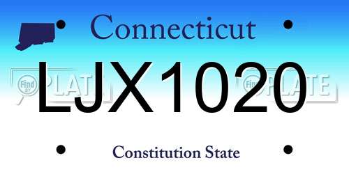 LJX1020 Connecticut License Plate