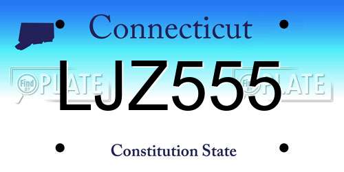 LJZ555 Connecticut License Plate