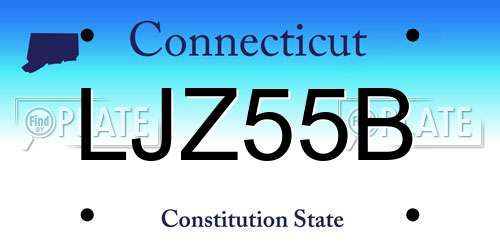 LJZ55B Connecticut License Plate