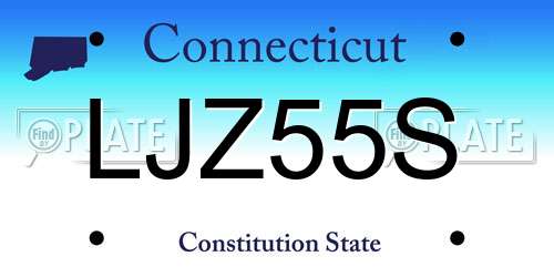 LJZ55S Connecticut License Plate