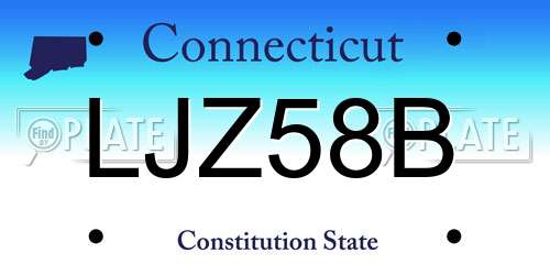 LJZ58B Connecticut License Plate