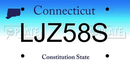 LJZ58S Connecticut License Plate