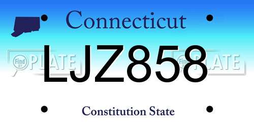 LJZ858 Connecticut License Plate