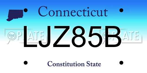 LJZ85B Connecticut License Plate