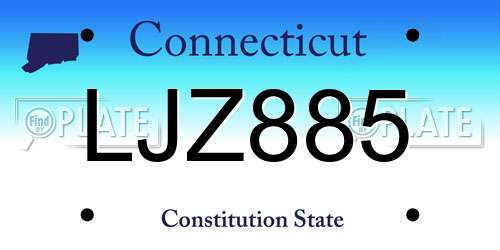 LJZ885 Connecticut License Plate
