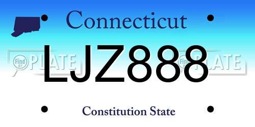 LJZ888 Connecticut License Plate