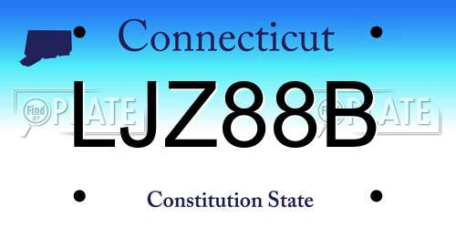 LJZ88B Connecticut License Plate