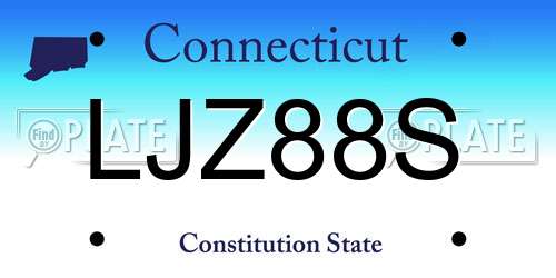 LJZ88S Connecticut License Plate