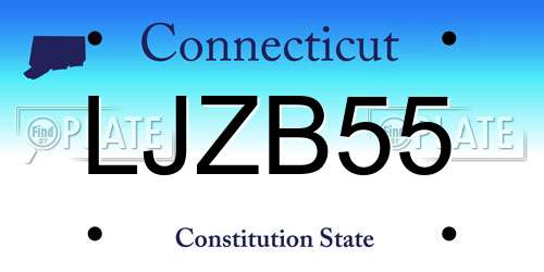 LJZB55 Connecticut License Plate