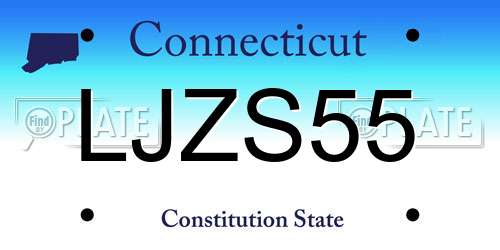 LJZS55 Connecticut License Plate