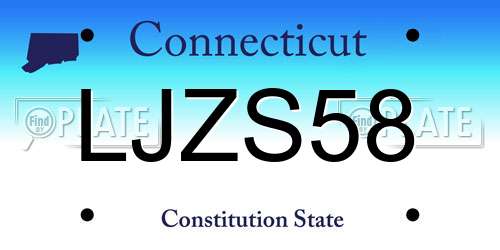 LJZS58 Connecticut License Plate