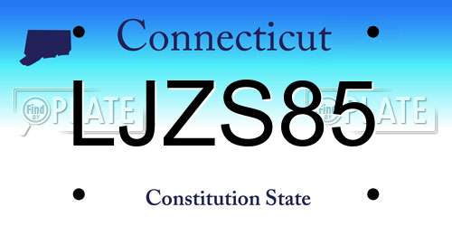 LJZS85 Connecticut License Plate