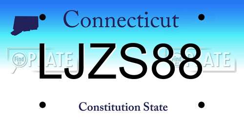 LJZS88 Connecticut License Plate