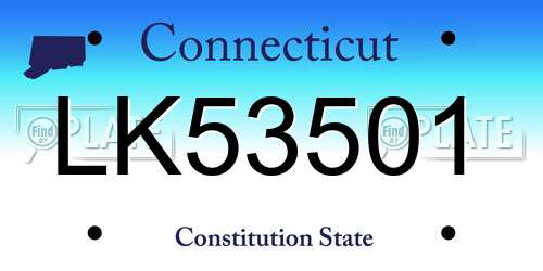 LK53501 Connecticut License Plate
