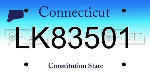 LK83501 Connecticut License Plate