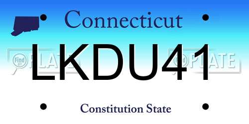 LKDU41 Connecticut License Plate