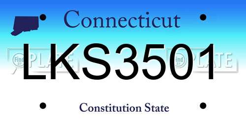 LKS3501 Connecticut License Plate