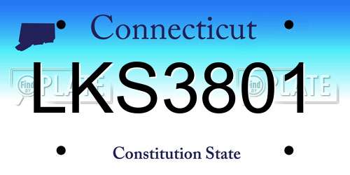 LKS3801 Connecticut License Plate