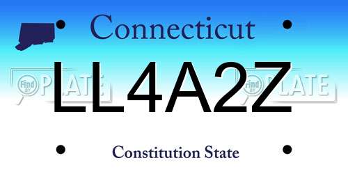 LL4A2Z Connecticut License Plate