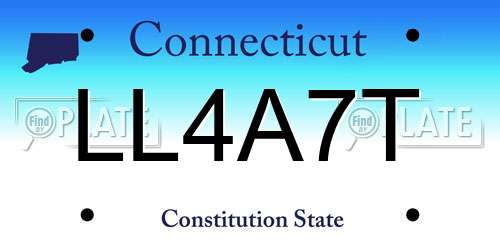 LL4A7T Connecticut License Plate